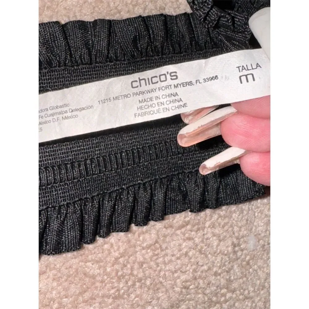 - Chicos Zoey rhinestone Embellished Black Belt size Medium